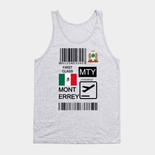 Monterrey Mexico travel ticket Tank Top